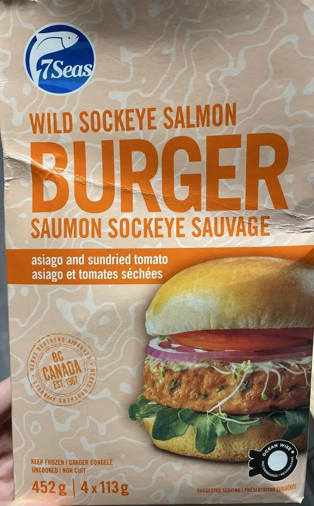 Wild Sockeye Salmon Burger: Asiago And Sundried Tomato