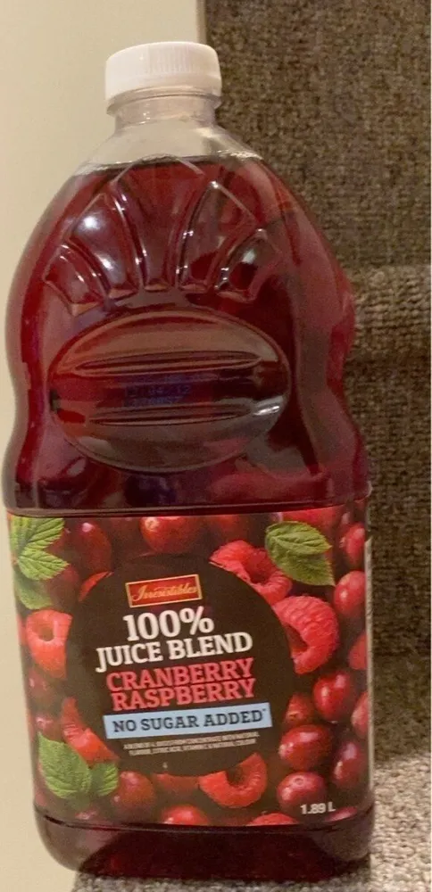 Jus canneberge framboise