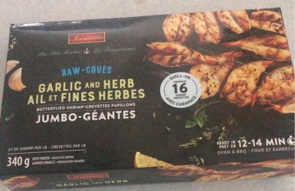 Crevettes ail et fines herbes
