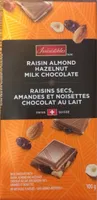Raisins secs, amandes et noisettes chocolat au lait