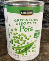 Peas assorted sizes