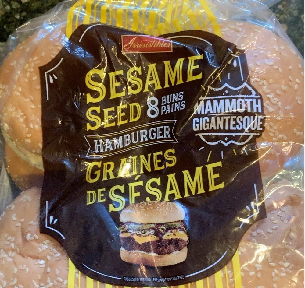 Hamburger buns with sesame seeds