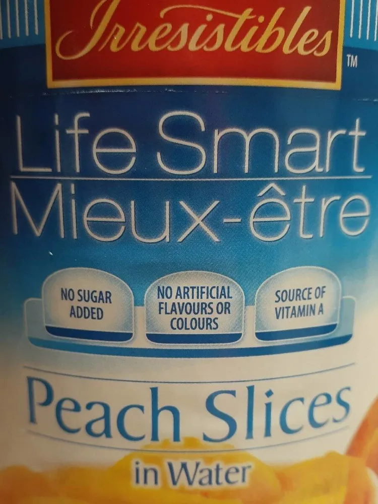 Peach slices in water