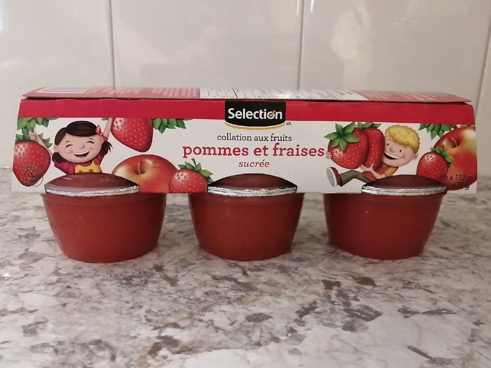 Collation aux fruits pommes et fraises