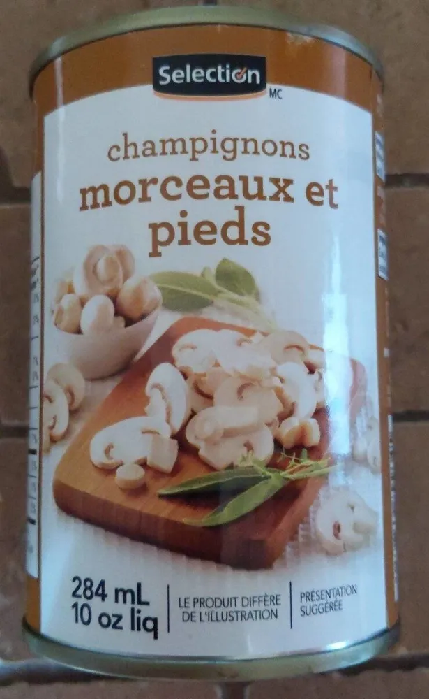 Champignons morceaux et pieds