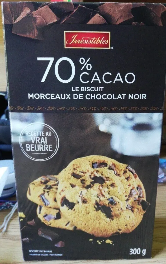 70% cacao Le biscuit Morceaux de chocolat noir