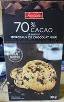 70% cacao Le biscuit Morceaux de chocolat noir