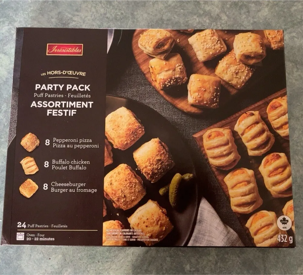 Les hors d’oeuvre feuilletés assortiment festif