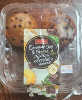 Muffins pépites de chocolat et bananes