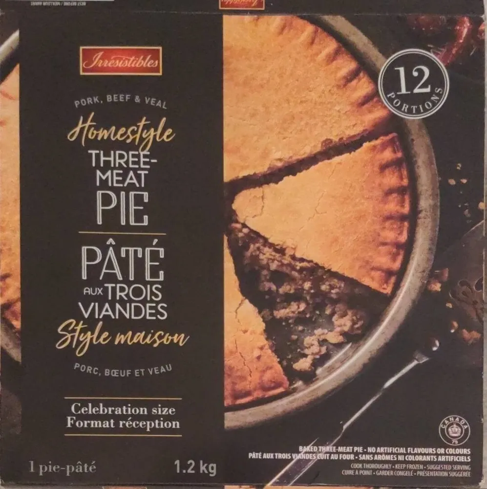 Homestyle three-meat pie