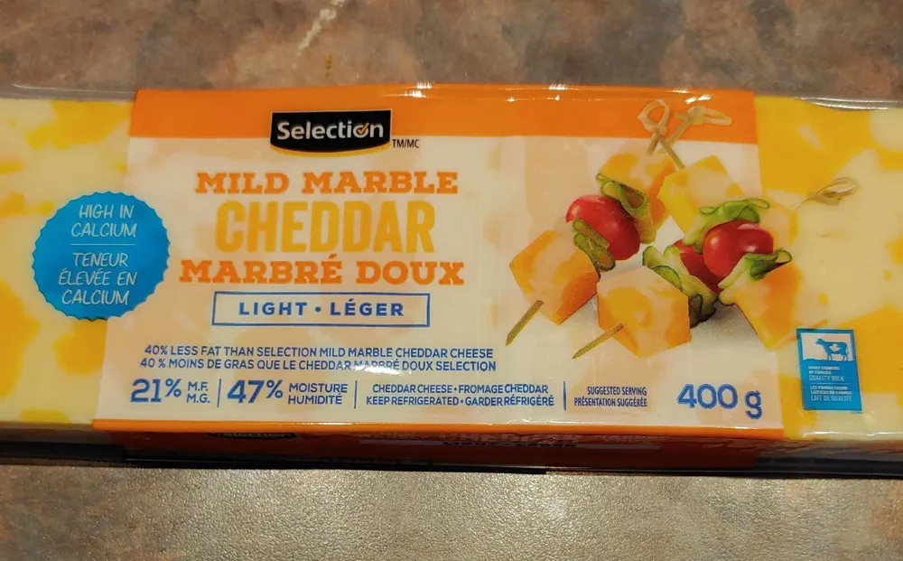 Cheddar marbré doux léger