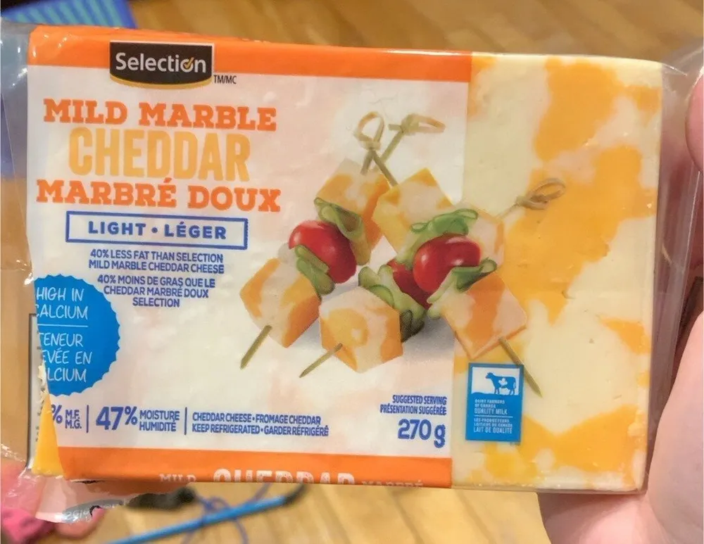 Cheddar marbré doux léger