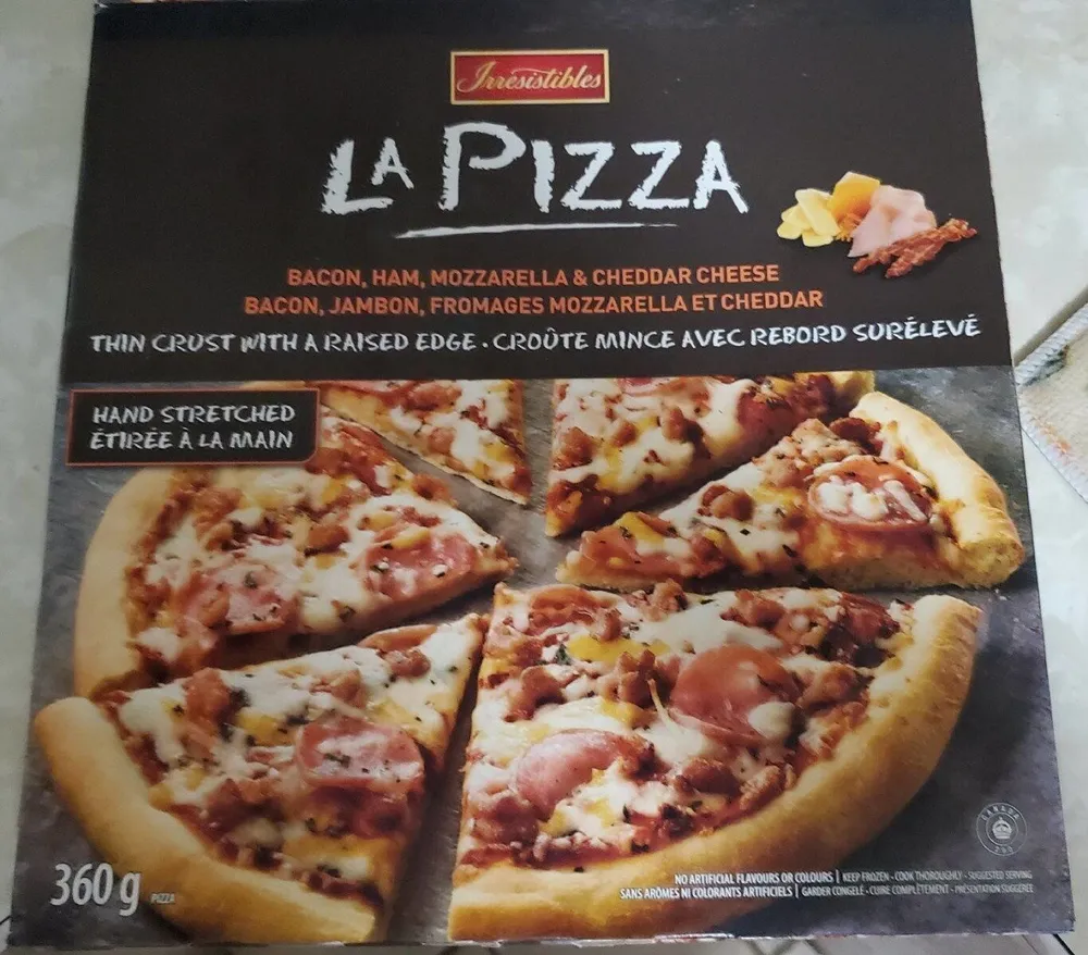 La Pizza bacon, jambon, mozzarella et cheddar