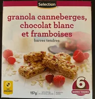 Granola canneberg chocolat blanc et framboises