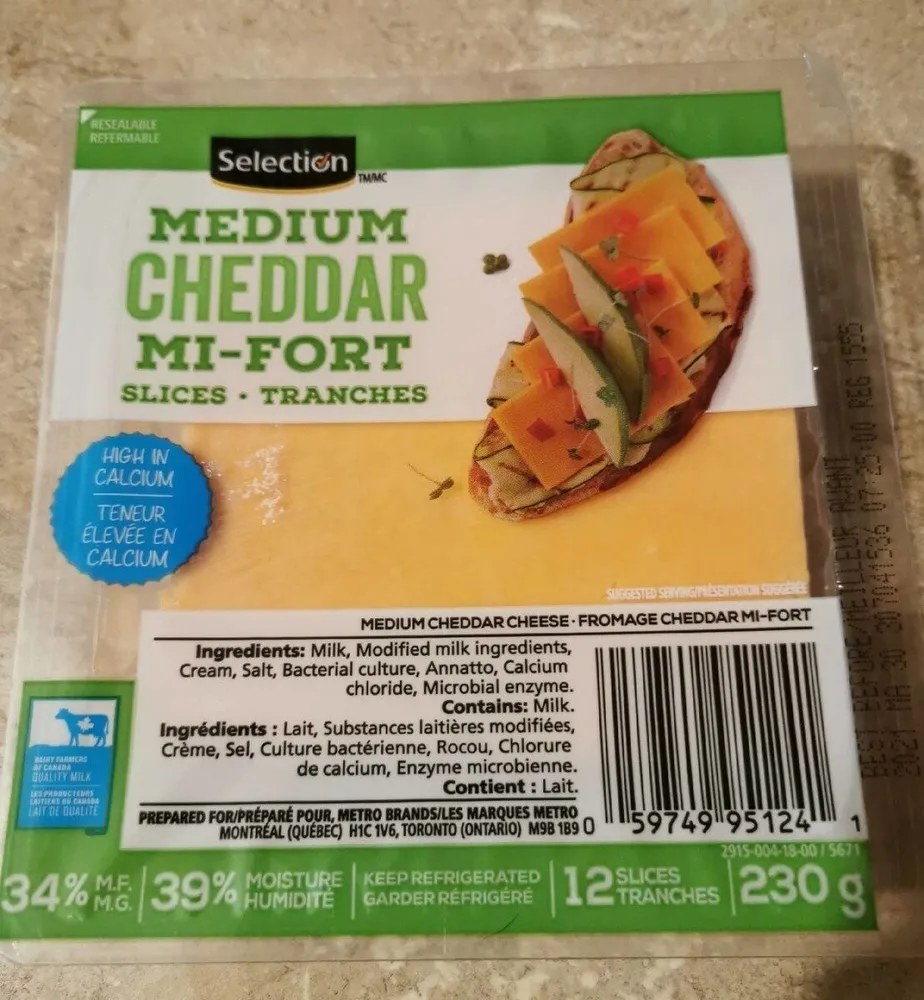 Fromage cheddar mi-fort