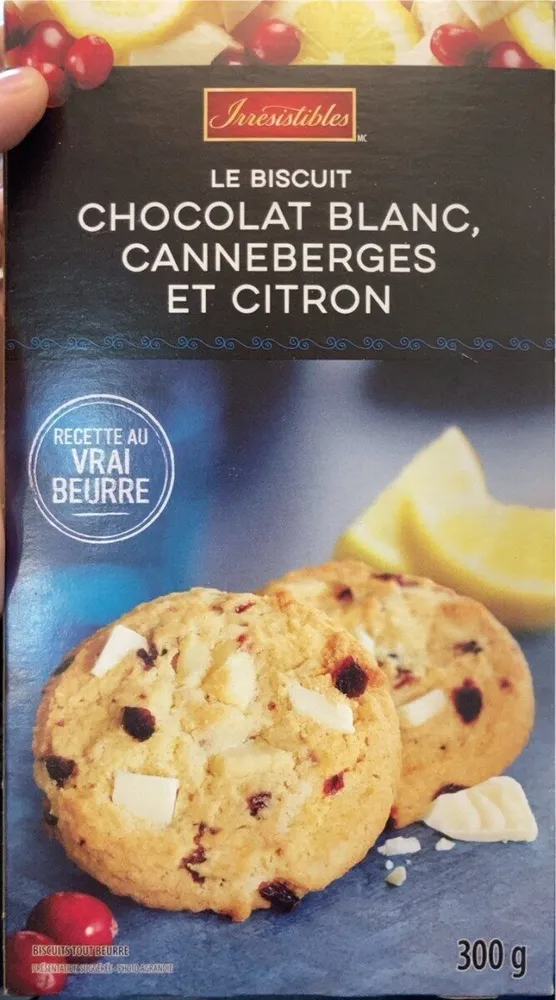 Le biscuit chocolat blanc, canneberges et citron