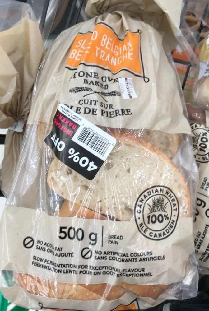 Sliced belgian bread