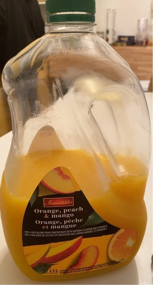 Orange, peach & mango juice