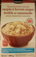 Instant Oatmeal: maple and brown sugar