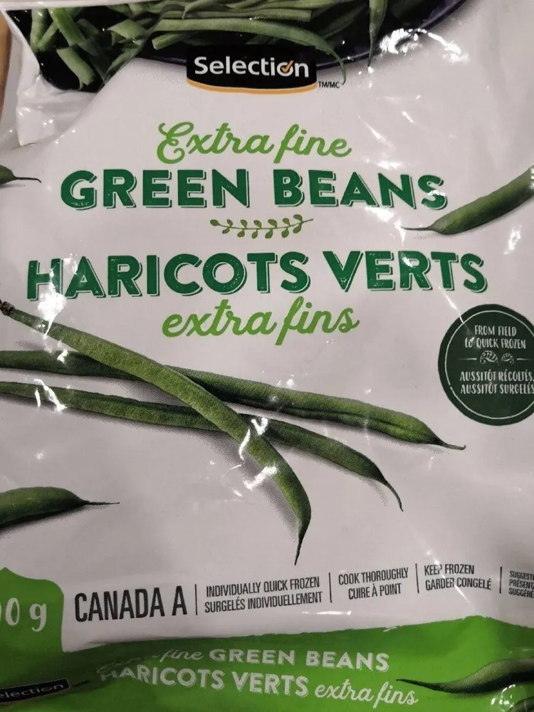 Haricots verts extra fins surgelés