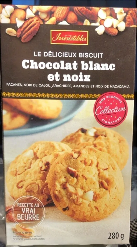 Le délicieux biscuit chocolat blanc et noix