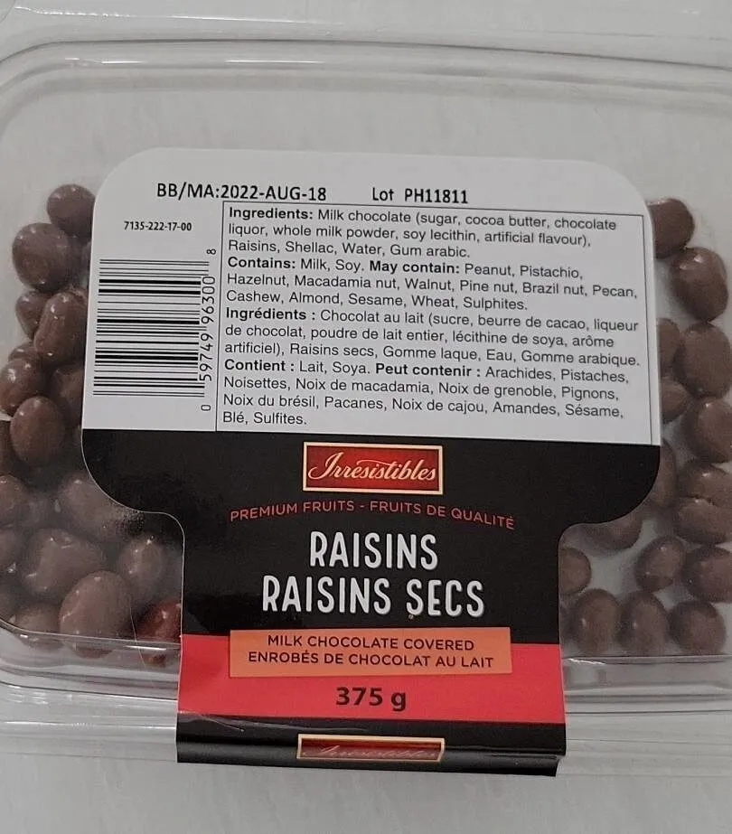 Raisins secs chocolat