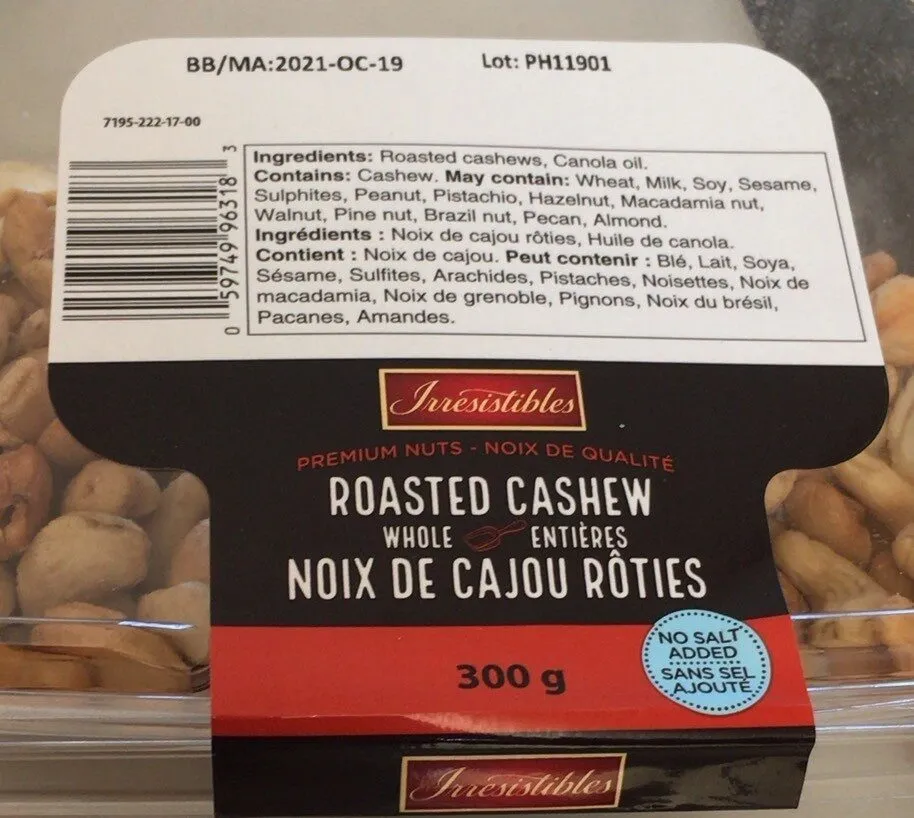 Noix de cajou rôties