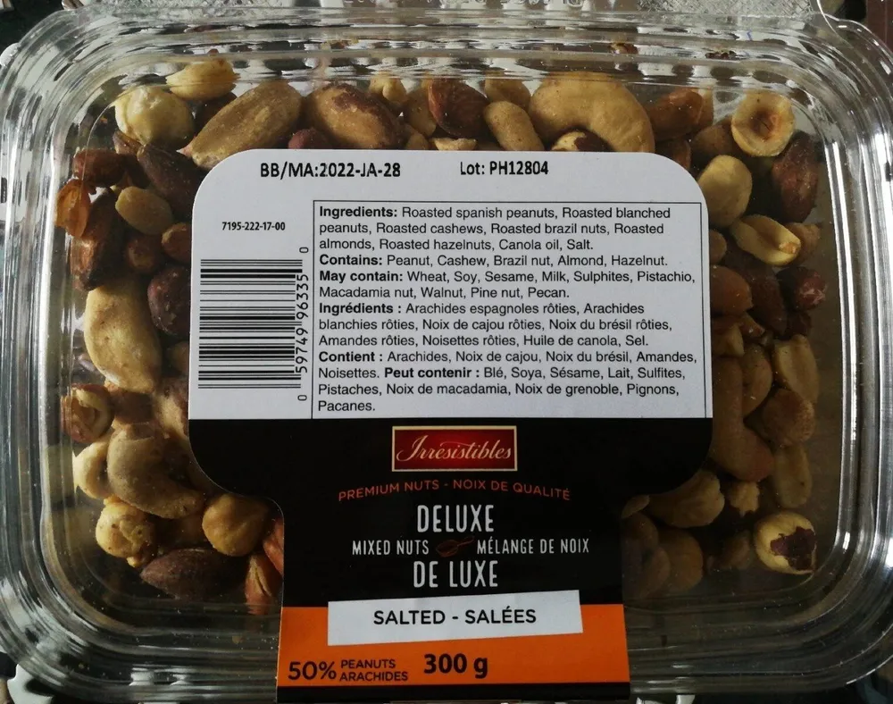 Deluxe Mixed nuts salted/ mélange de noix de luxe salées