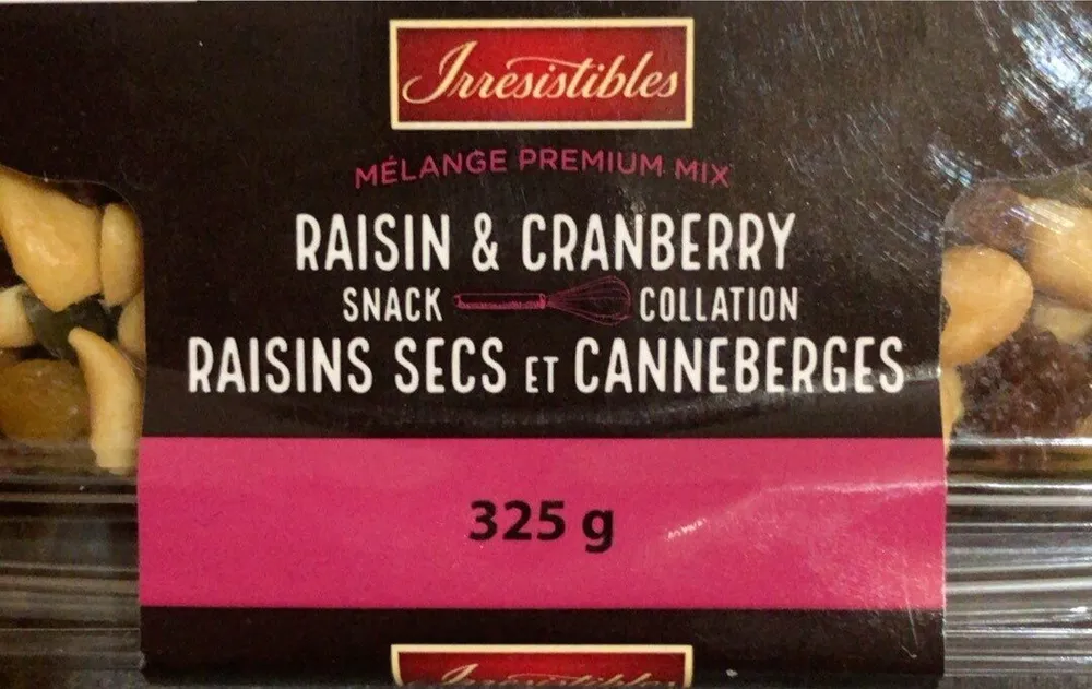Raisin et cramberry