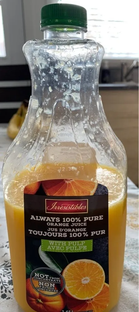 Always 100% pure orange juice