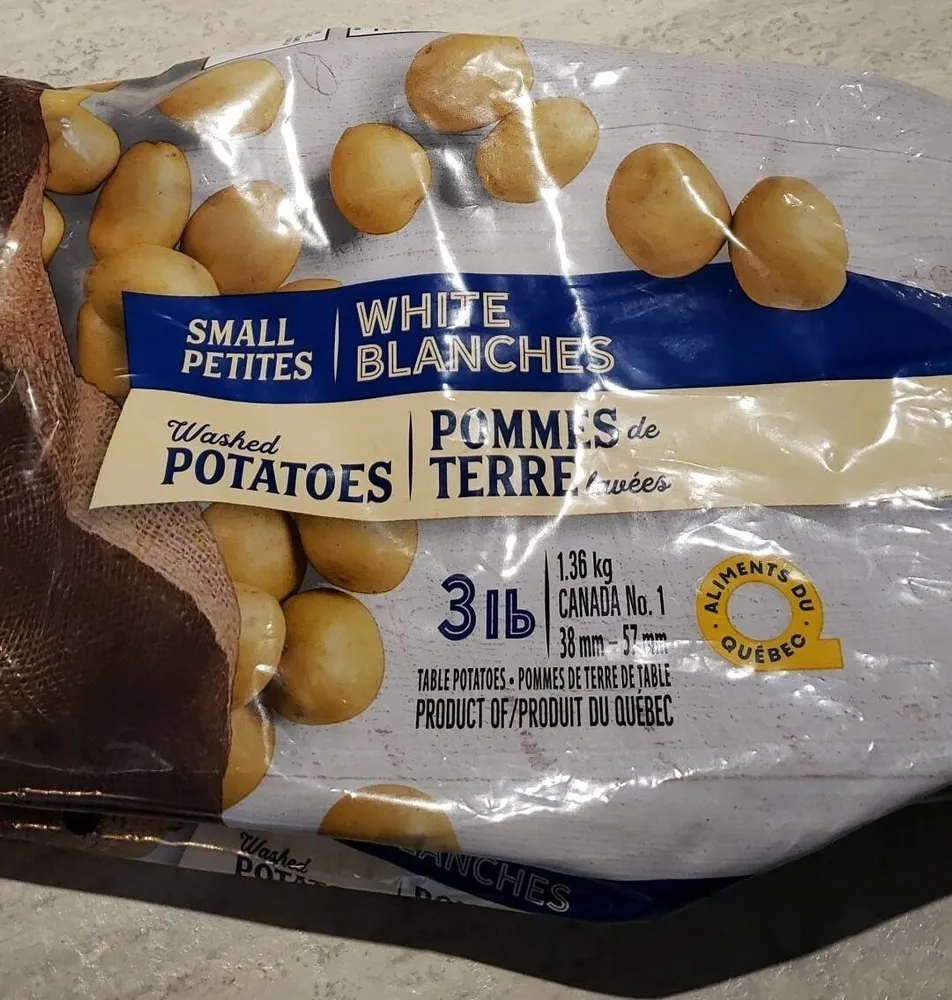 Pommes de terre lavées