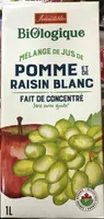 Melange de jus de pomme et de raisin blanc