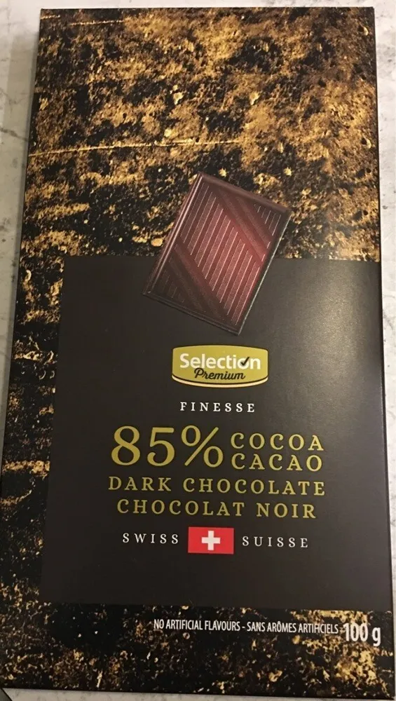Chocolat noir 85% finesse suisse