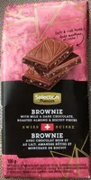 Chocolat Brownie noir et lait avec amandes roties et biscuit