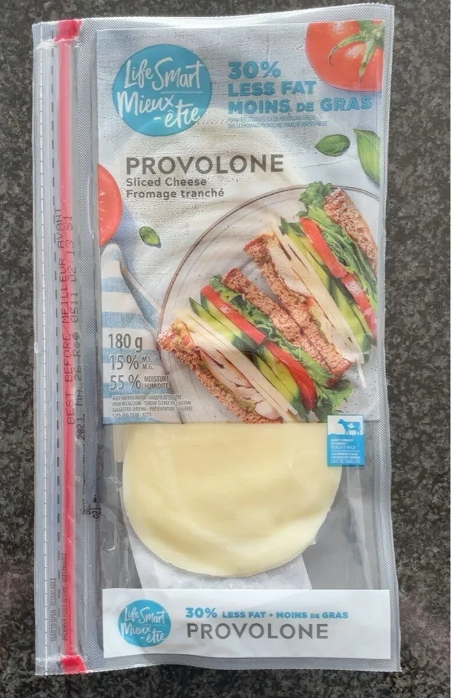 30% Less Fat Provolone Sliced Cheese