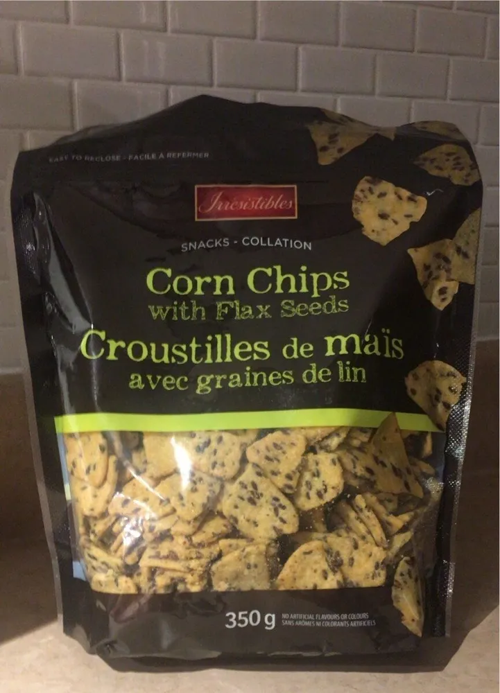Croustilles de maïs avec graines de lin