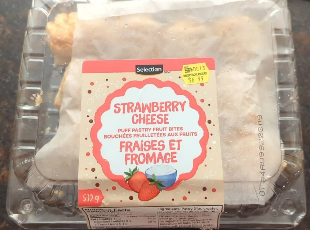 Strawberry Cheese puff pastry fruit bites