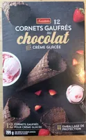 Cornets gaufrés au chocolat