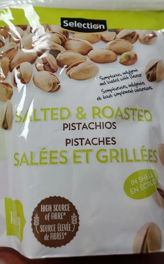 Pistaches salées et grillées