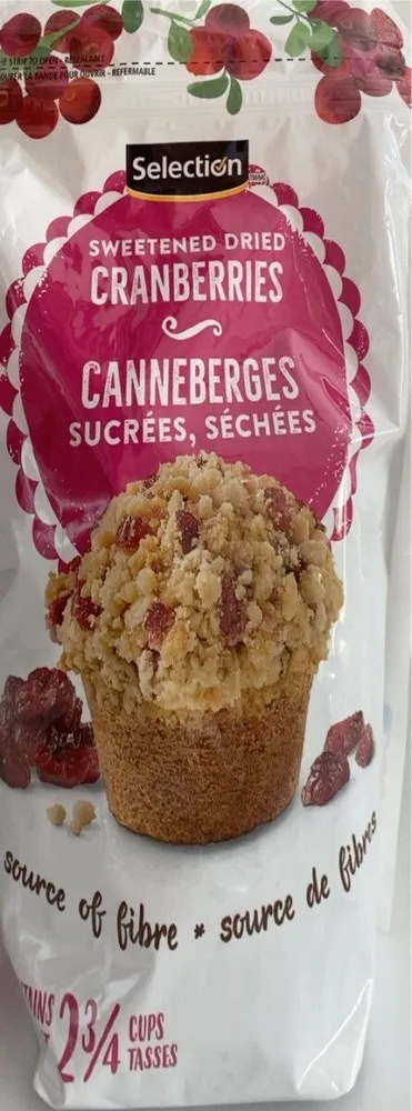 Canneberges sucrées , séchées