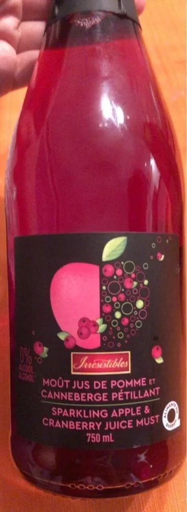 moût jus de pomme et canneberge pétillant