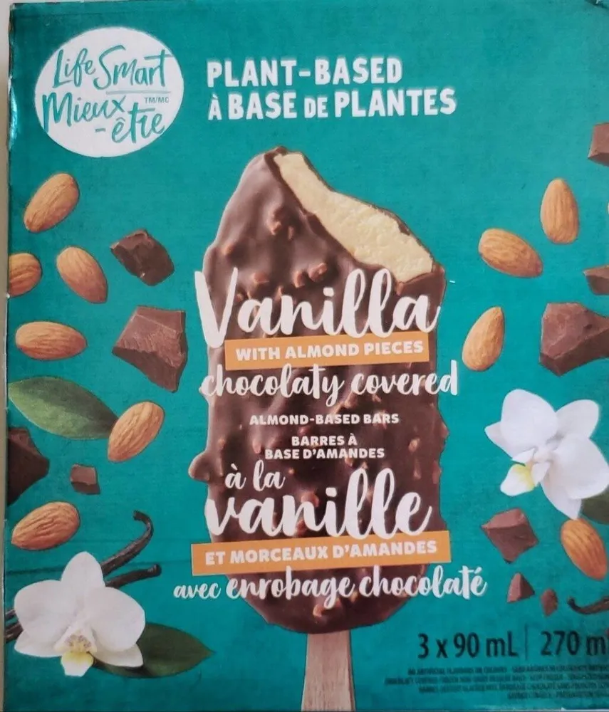 Barres à base d'amandes à la vanille avec enrobage chocolaté