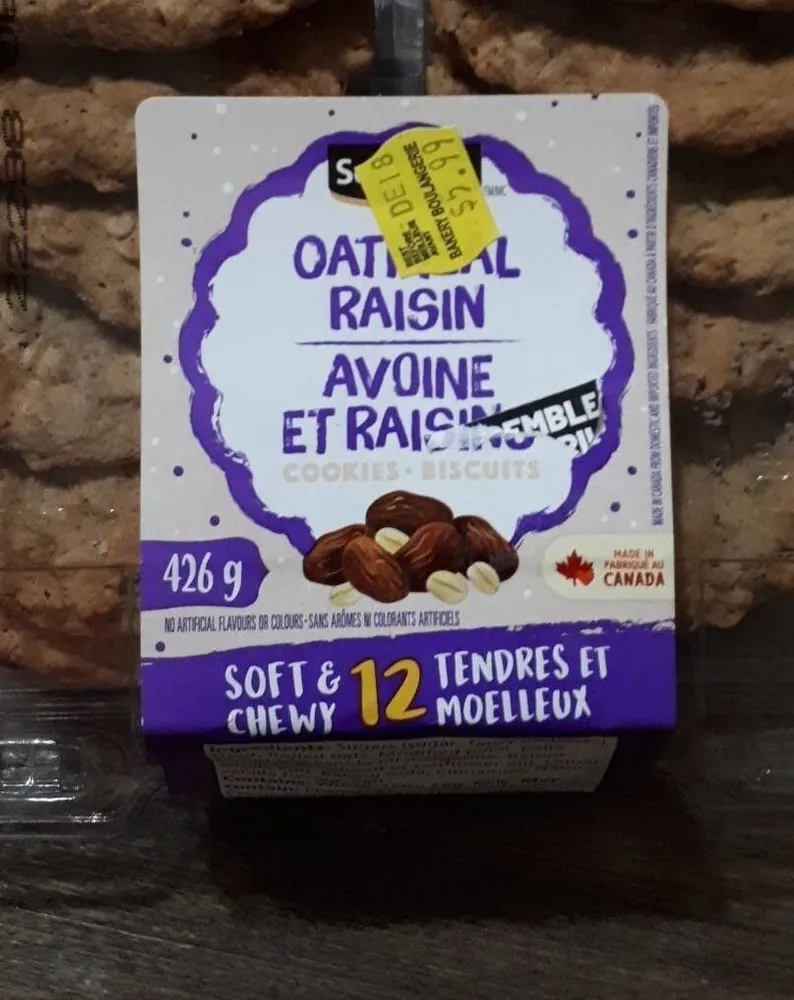 Biscuits avoine et raisins