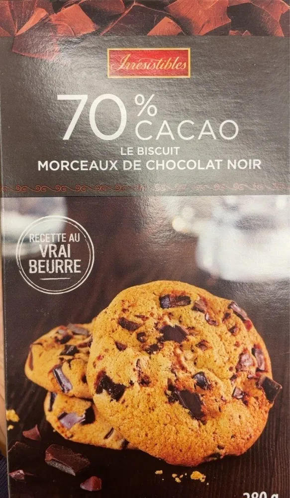 Le biscuit morceaux de chocolat noir