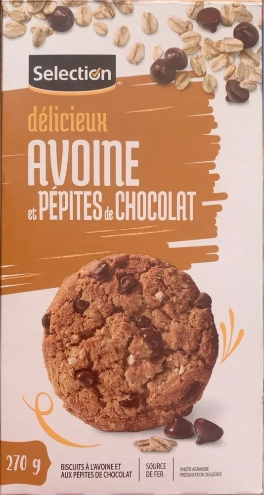 Delicieux avoine et pepites de chocolat