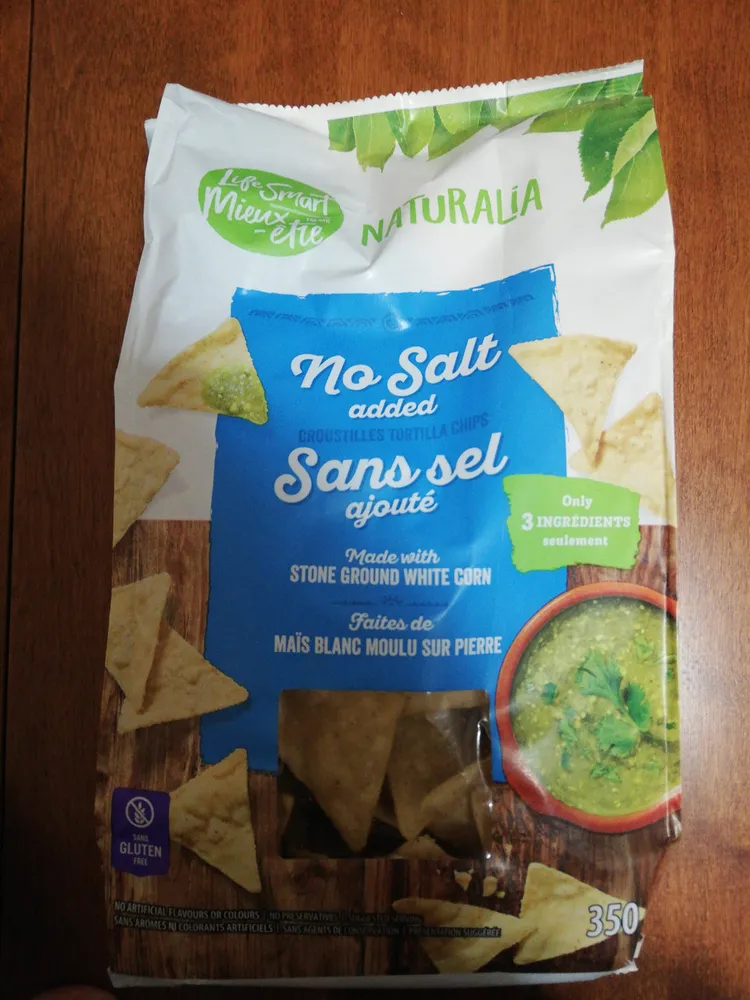No Salt added Croustilles Tortilla Chips