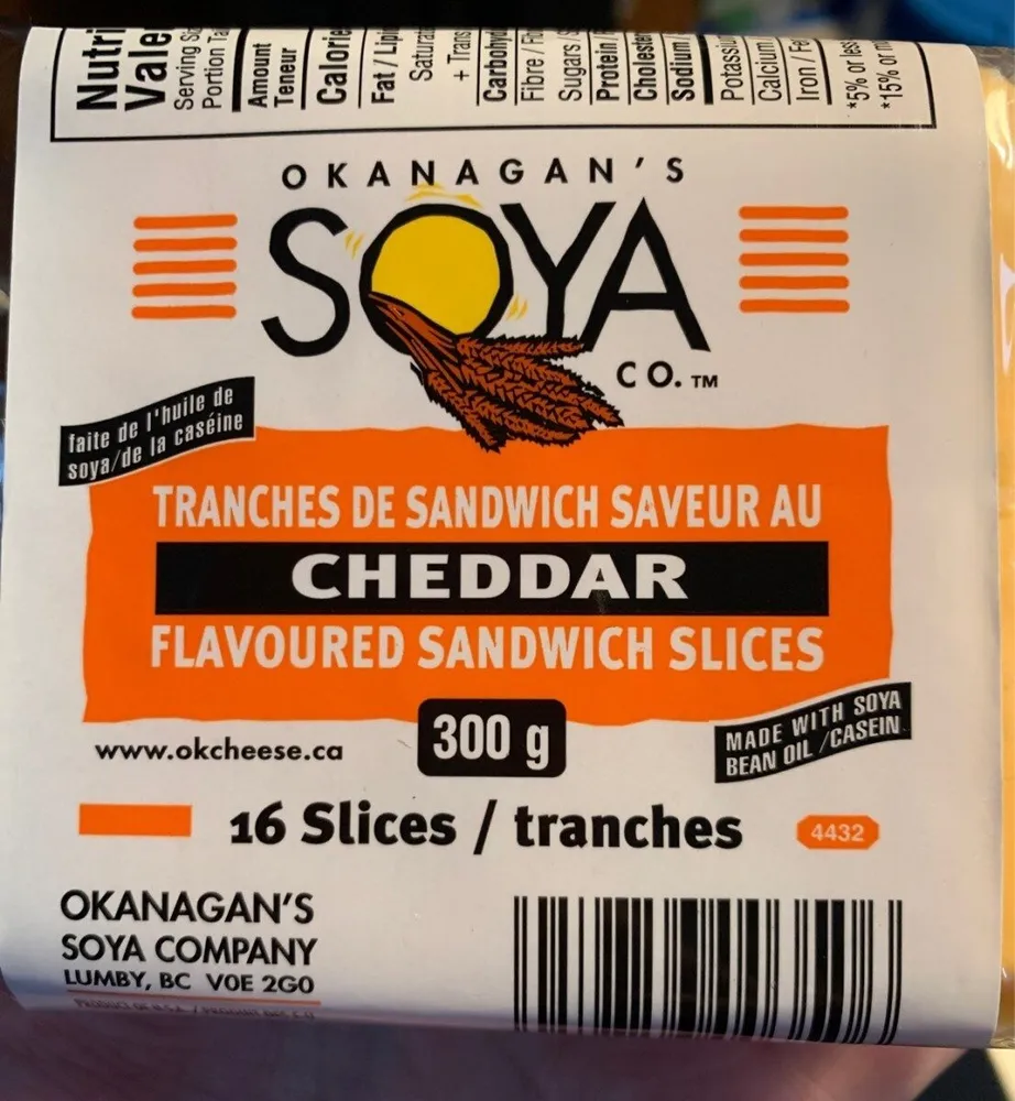 Tranches de sandwich saveur cheddar