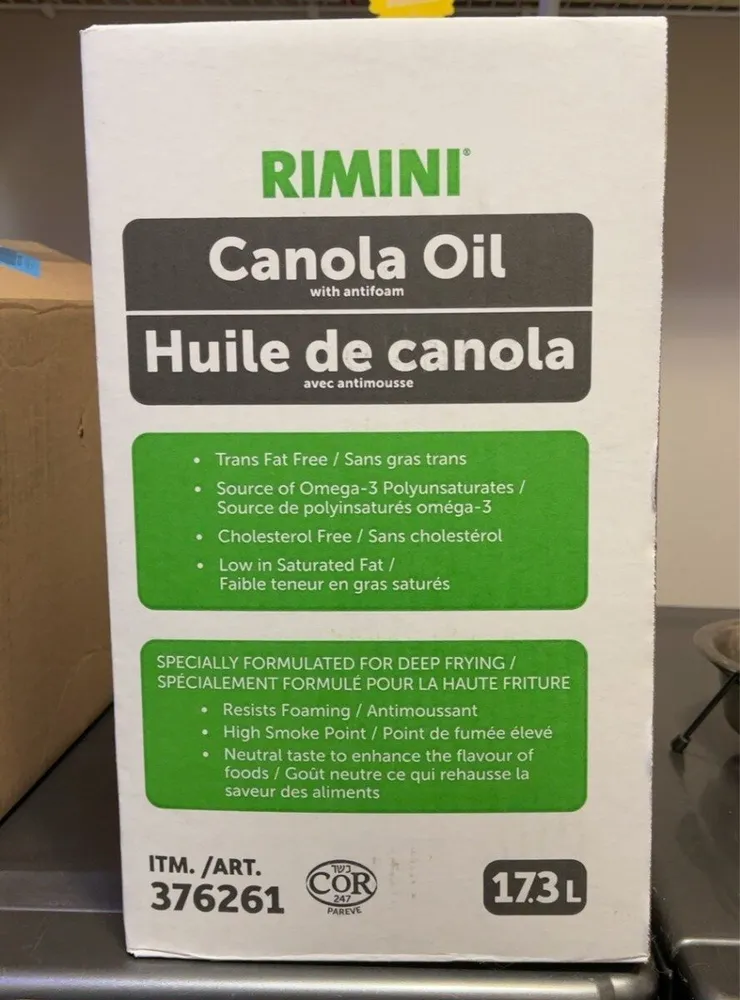 Canola Oil with antifoam