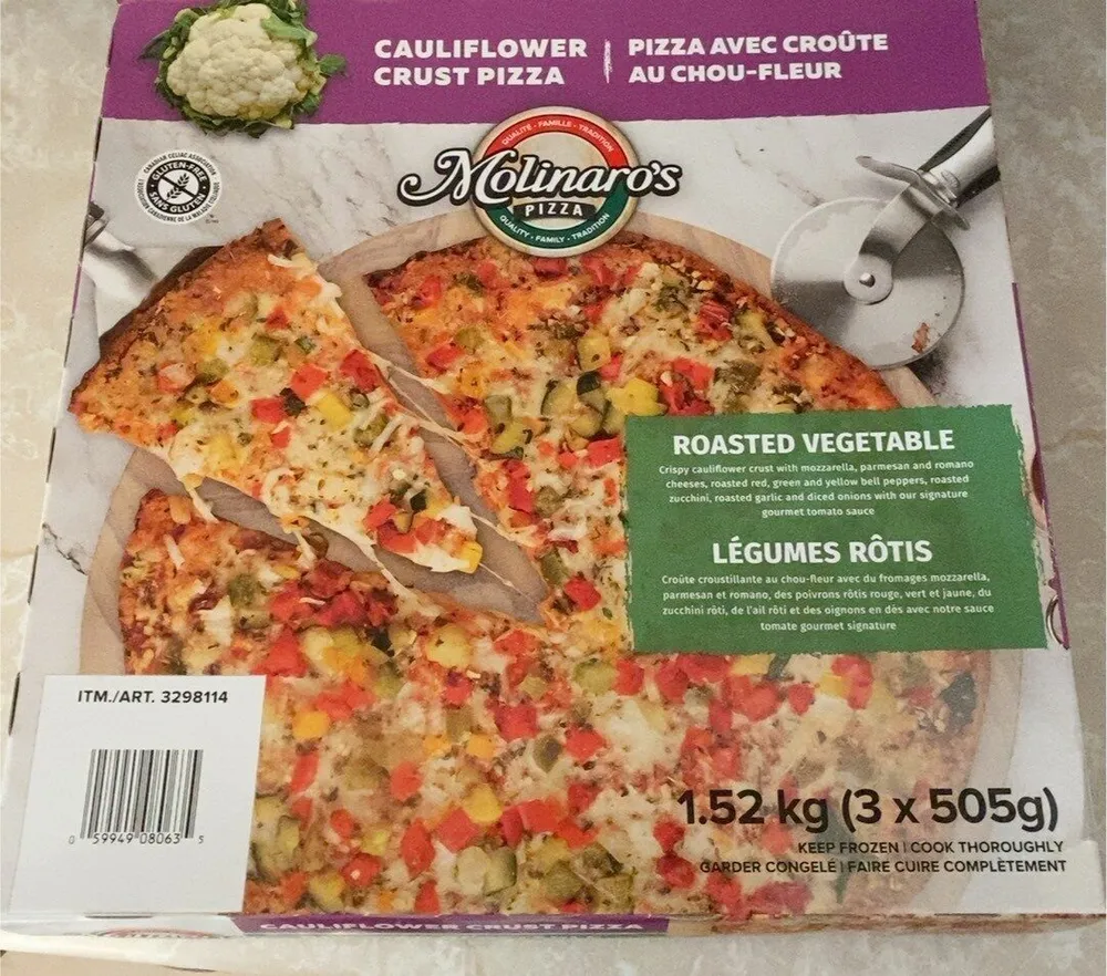 Cauliflower Crust Roasted Vegetable Pizza