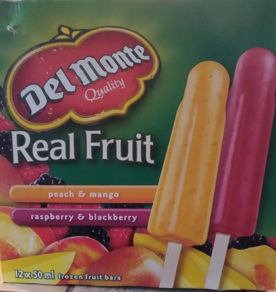 Real fruit (framboise et mûre, pêche et mange)